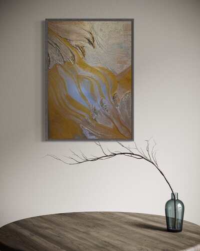 Golden flowers by Irena Hočevar, Painting for Sale on Select