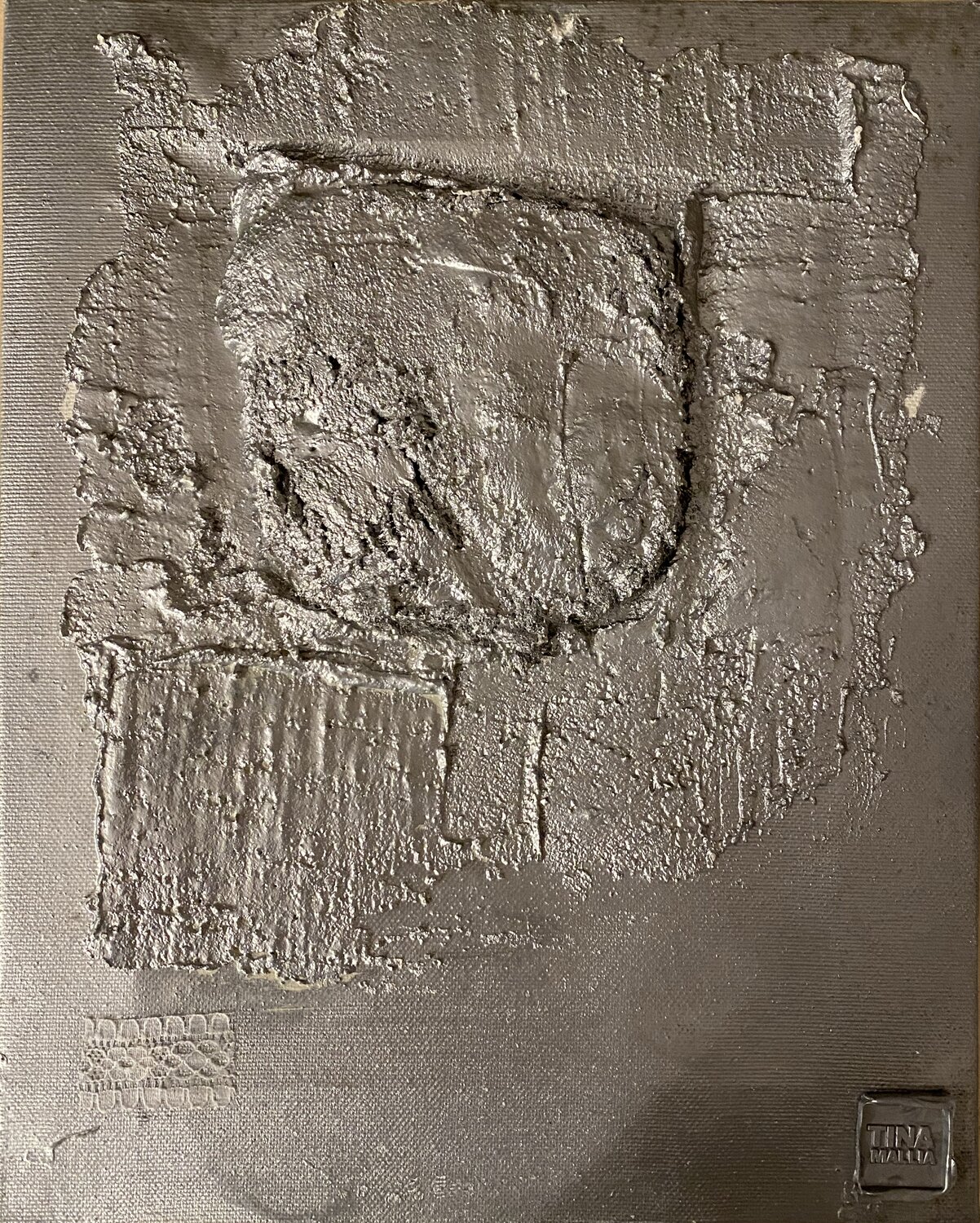 Monochrome Silver_5 Tina Mallia Original painting for sale