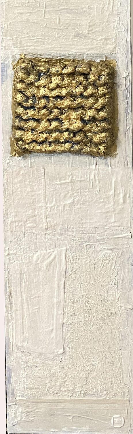 Gold on White_2 Tina Mallia Original painting for sale