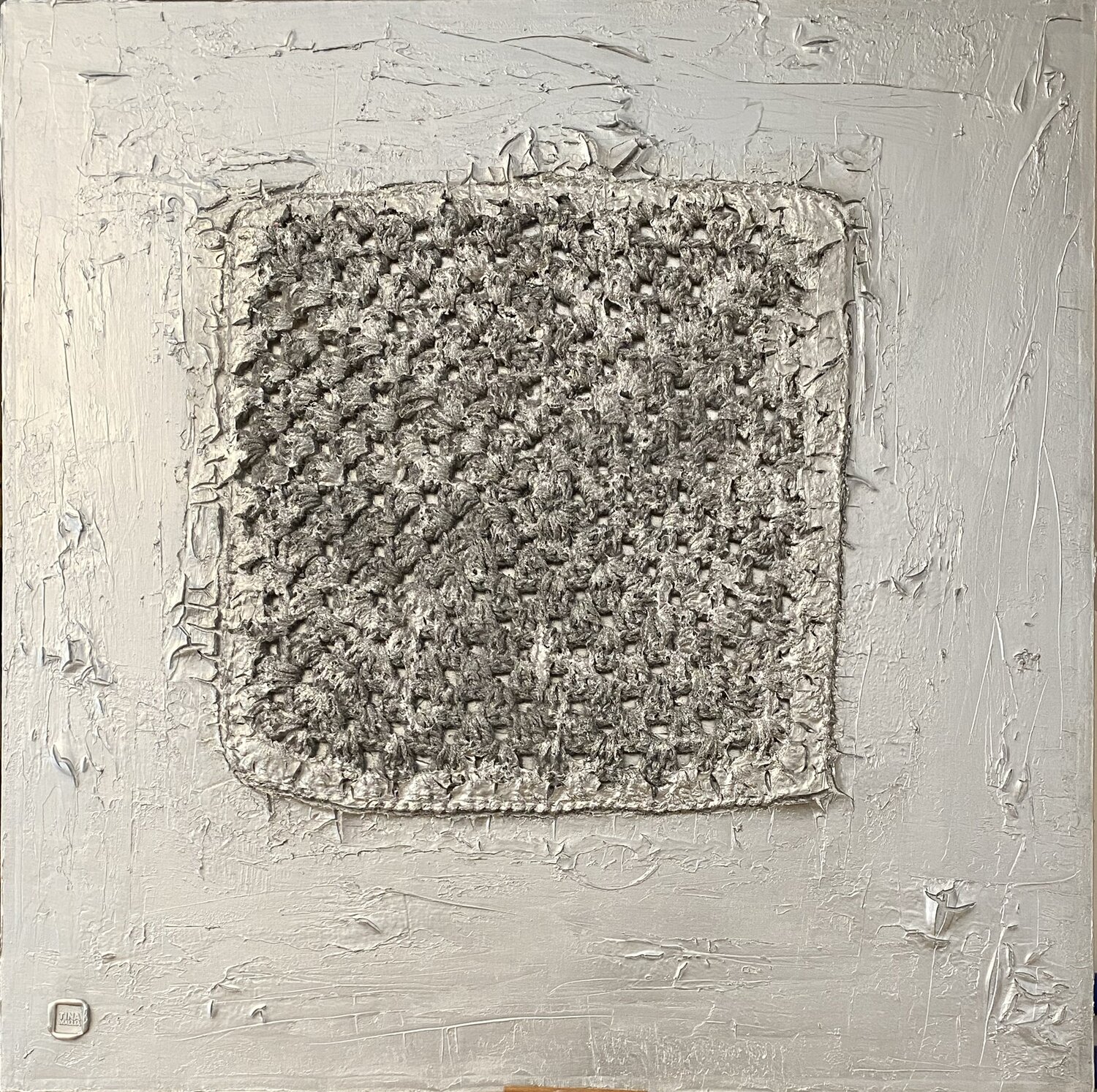 Monochrome Silver_6 Tina Mallia Original painting for sale
