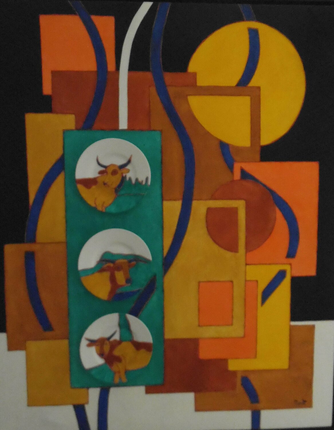 Les vaches au pré Michel Marant Original painting for sale
