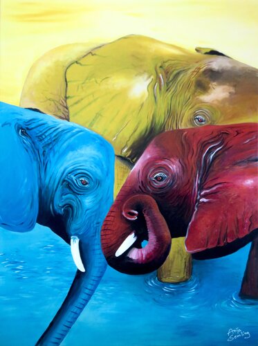 Trilogie der Giganten by Anja Semling, Painting for Sale on Select