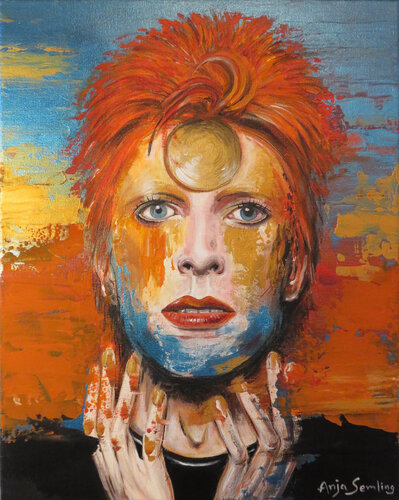 David Bowie als Ziggy Stardust by Anja Semling, Painting for Sale on Select