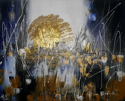 Sonnenuntergang in den Sümpfen (des Lebens) by Anja Semling, Painting for Sale on Select