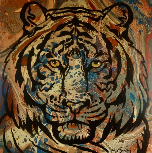 Unbeugsames Ich  (Tiger) by Anja Semling, Painting for Sale on Select