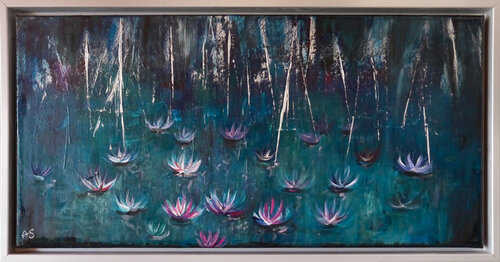 Glanz der Seerosen by Anja Semling, Painting for Sale on Select