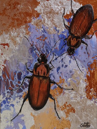 Juwelen der Erde - Buntgrabläufer by Anja Semling, Painting for Sale on Select