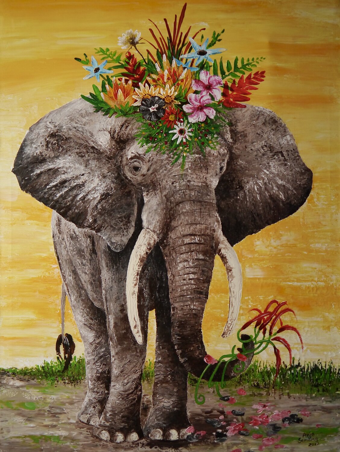Die Krone der Savanne Anja Semling Original painting for sale