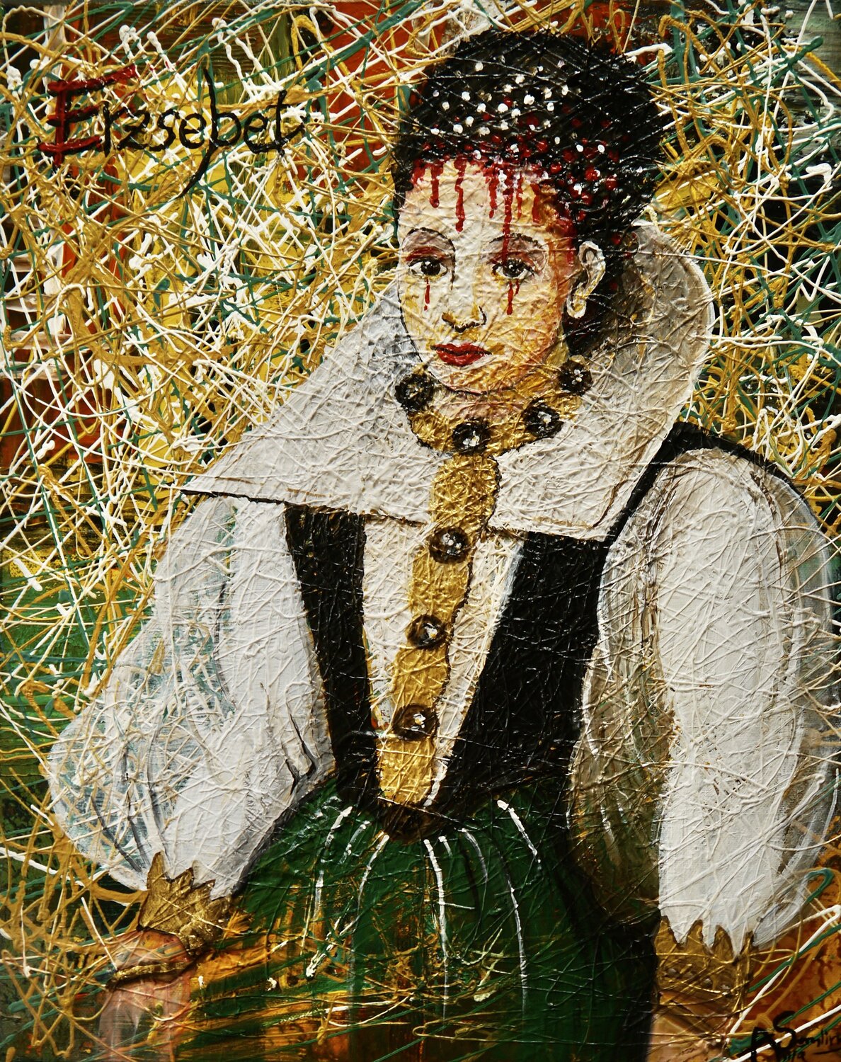BÁTHORY – "Blutgräfin" Anja Semling Original painting for sale