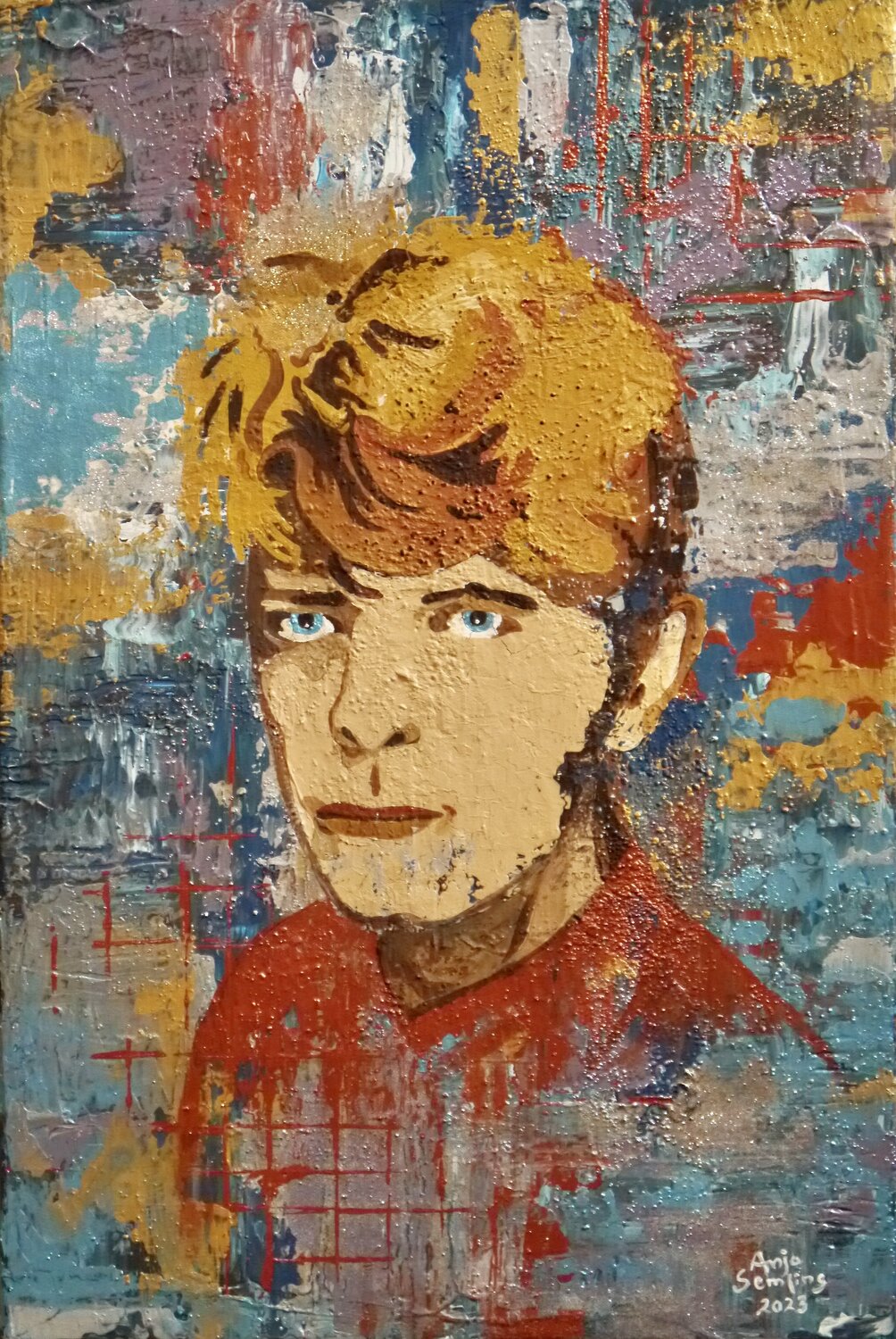 David Bowie Superstar Anja Semling Original painting for sale