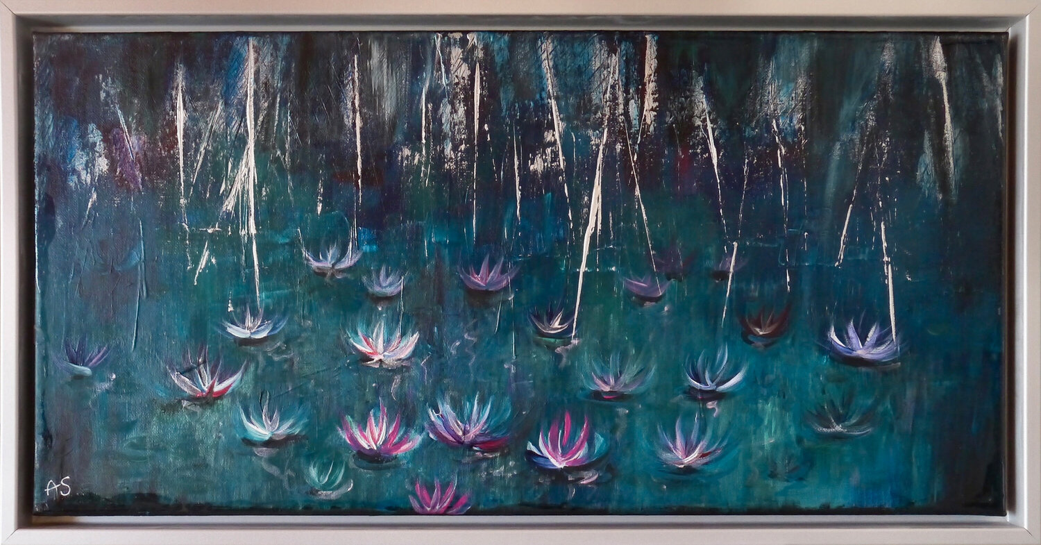 Glanz der Seerosen Anja Semling Original painting for sale