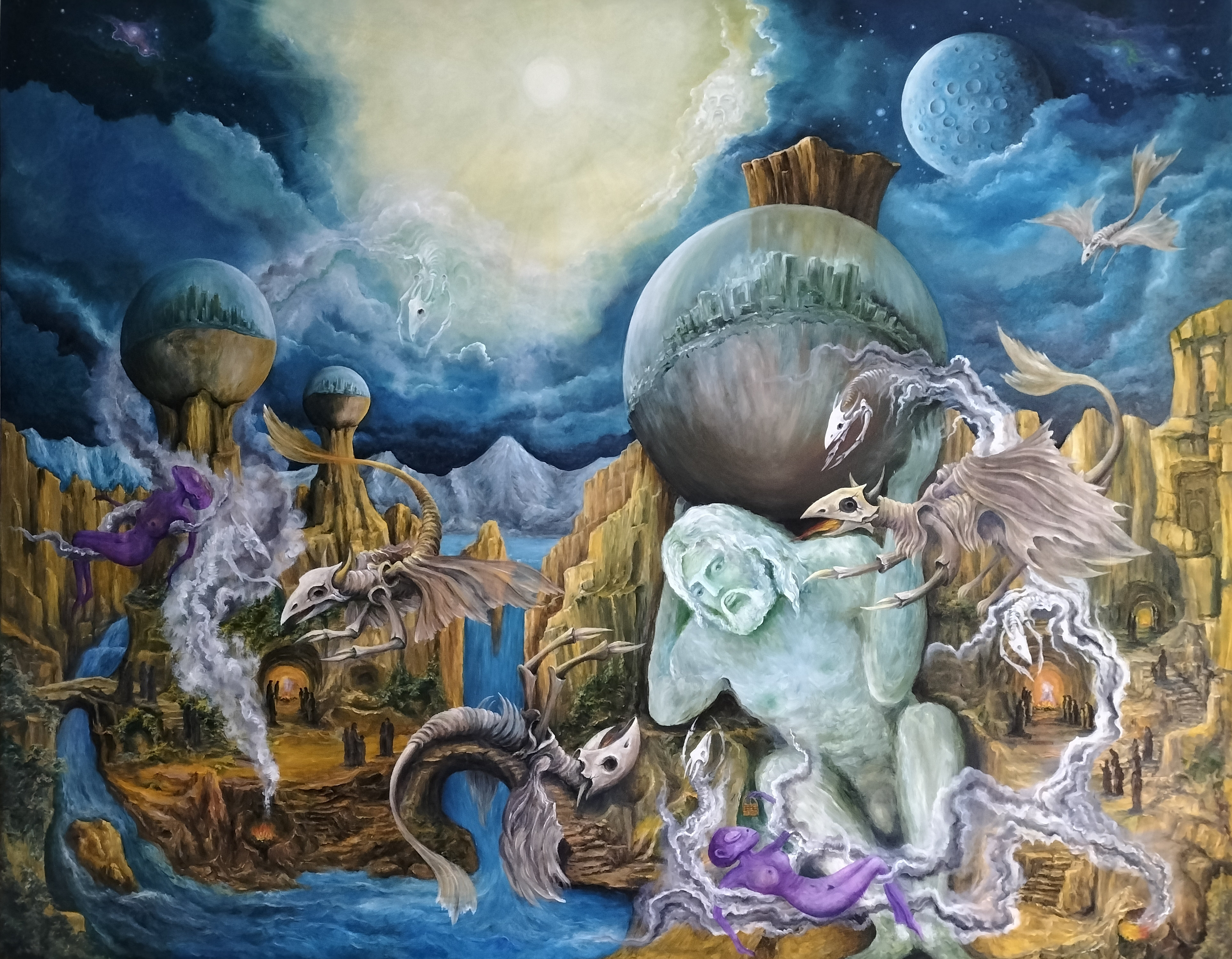 Gregory Pyra PIRO Oil Painting Surprise from the Universe – Part One / Surprise de l'Univers – Première Partie / ref 564125