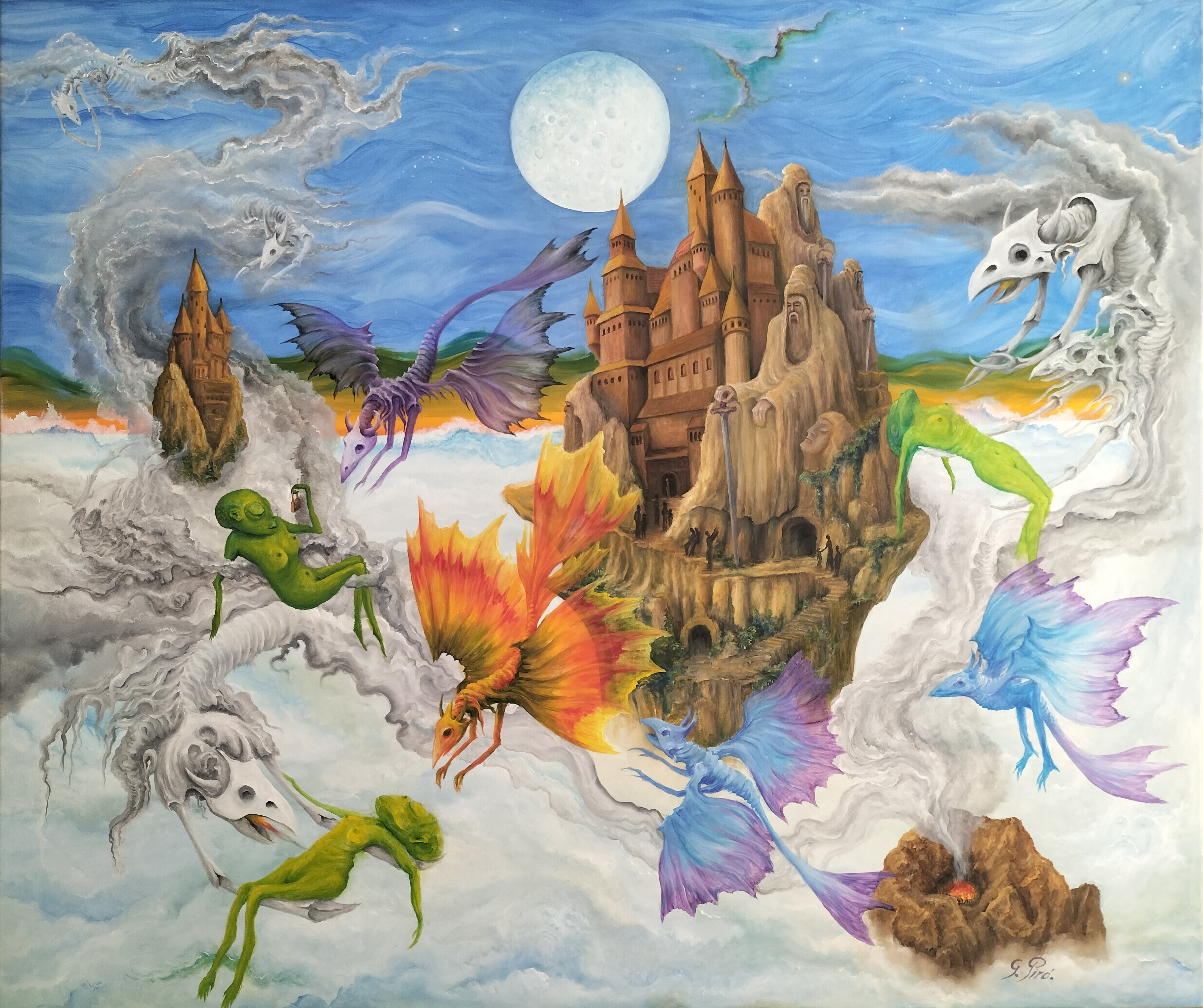 Gregory Pyra PIRO Oil Painting The Second Revelation Between Civilizations / La Deuxième Apparition entre les Civilisations / ref 940256