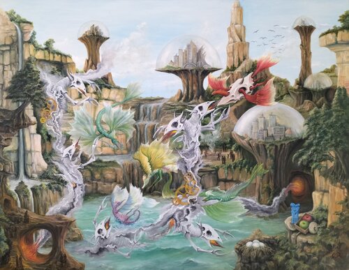 Gregory Pyra PIRO Oil Painting ref 303261, Dream Surrealism Fantasy Art Oil on Canvas by Gregory Pyra PIRO, Painting for Sale on Select