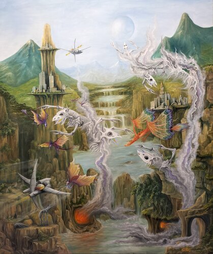Gregory Pyra PIRO Oil Painting ref 174935, symbolic figurative conceptual surrealism by Gregory Pyra PIRO, Painting for Sale on Select