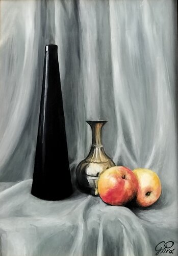 Gregory Pyra PIRO Oil Painting "Glass, Apples, and Brass" ref 794382, Still Life by Gregory Pyra PIRO, Painting for Sale on Select