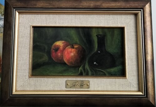 Gregory Pyra PIRO Oil Painting "Apples and Bottle" ref 847329, Still Life by Gregory Pyra PIRO, Painting for Sale on Select