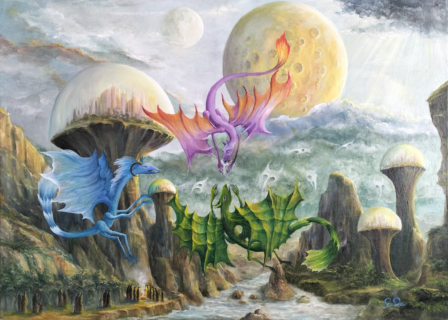 Gregory Pyra PIRO Oil Painting ref 430165, narrative conceptual figurative surrealism Gregory Pyra PIRO Original painting for sale