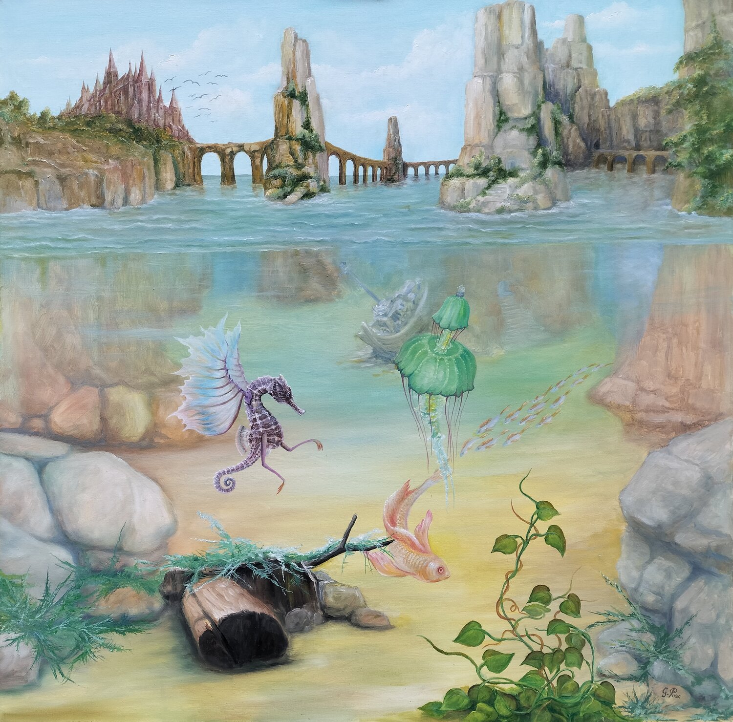 Gregory Pyra PIRO Oil Painting ref 745290, Marine Dream Surrealism Fantasy Art Gregory Pyra PIRO Original painting for sale