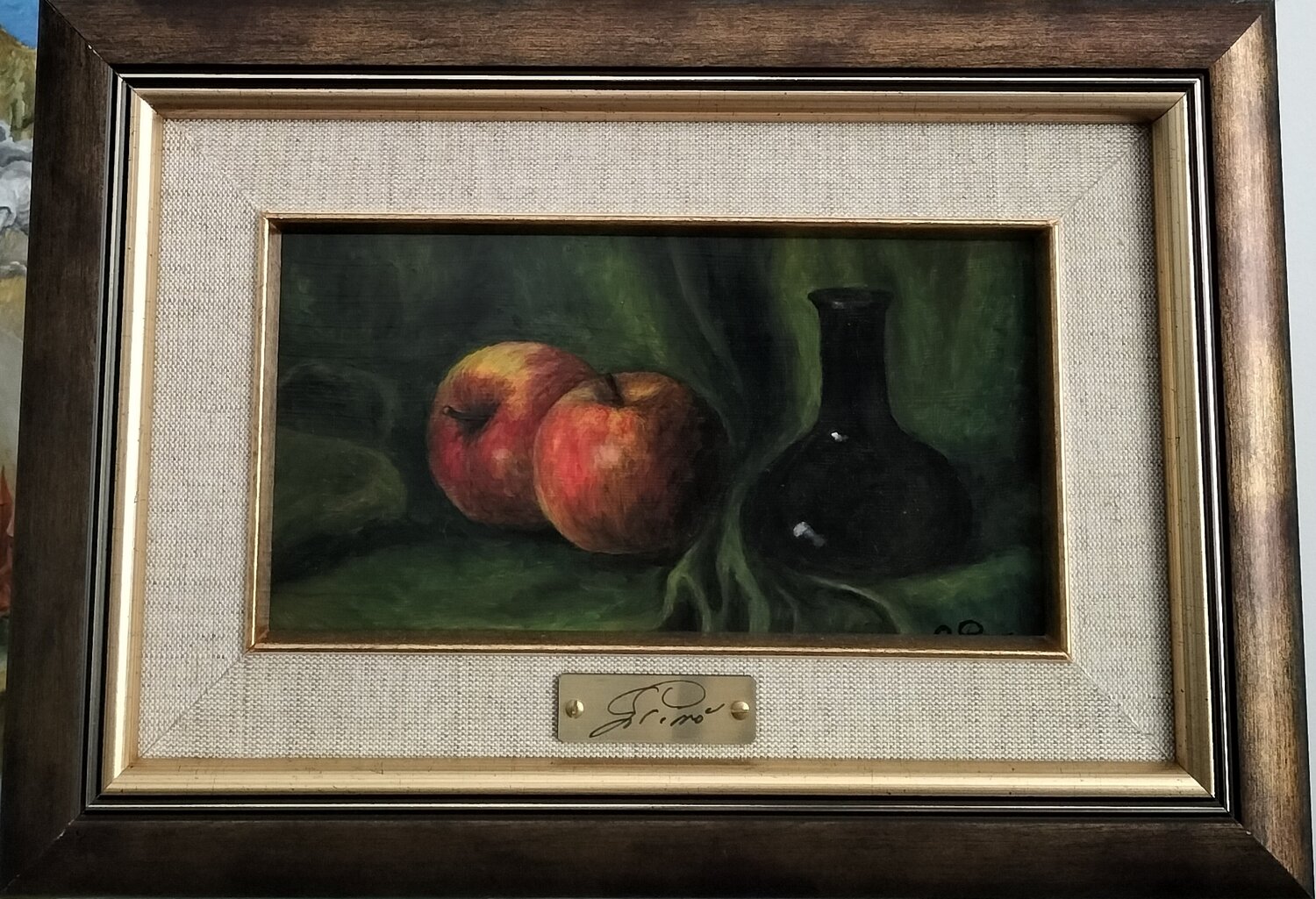 Gregory Pyra PIRO Oil Painting "Apples and Bottle" ref 847329, Still Life Gregory Pyra PIRO Original painting for sale