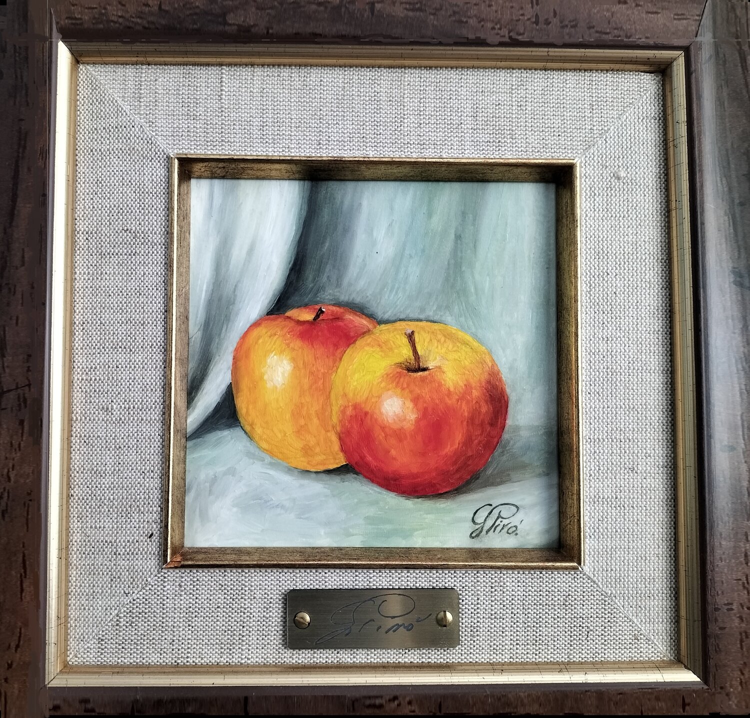 Gregory Pyra PIRO Oil Painting "Twin Apples" ref 548324, Still Life Gregory Pyra PIRO Original painting for sale