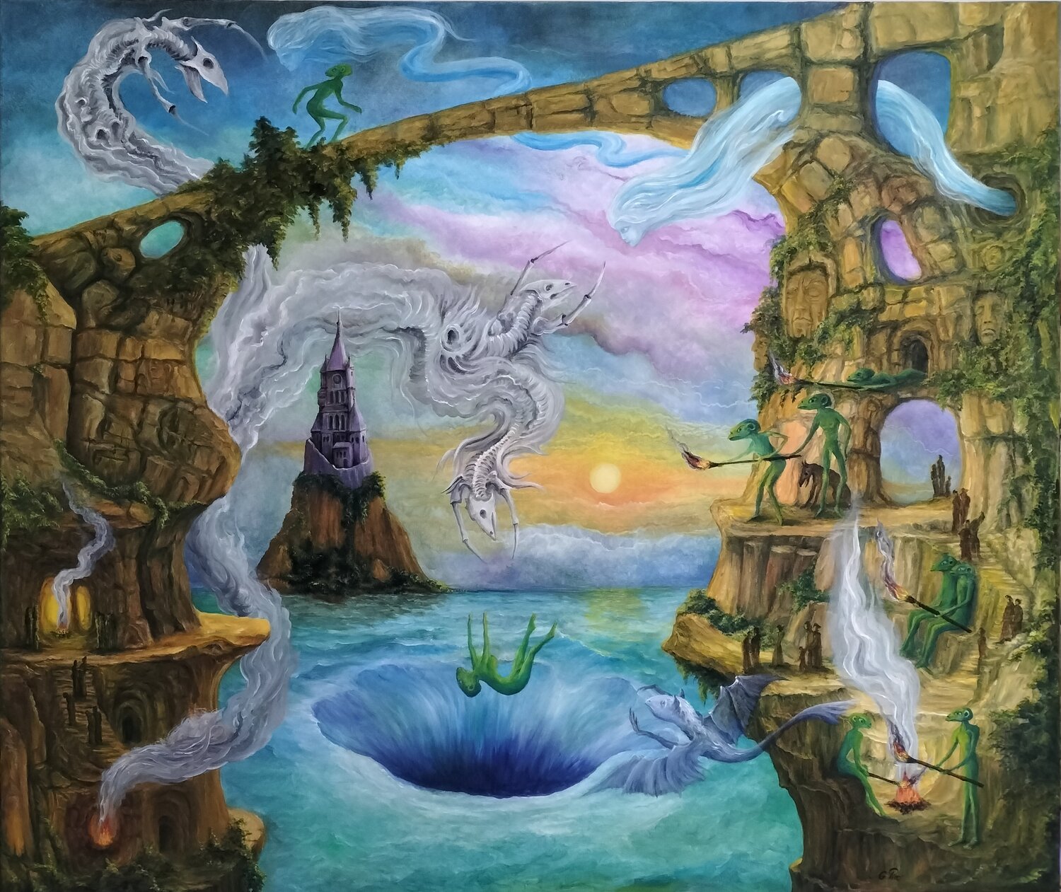 Oil Painting Reference 782639, Modern Fantasy Surrealism Gregory Pyra PIRO Original painting for sale