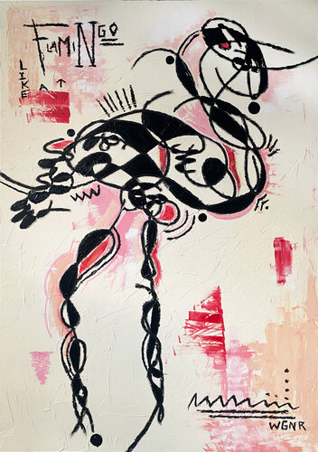 Essence - Study 02 - Like a Flamingo by Steffen Wagner, Painting for Sale on Select