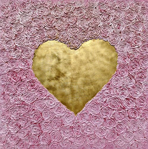 Goldenes Herz aus der Serie „I am“ by Tetjana Hoffmann Zwurski, Painting for Sale on Select