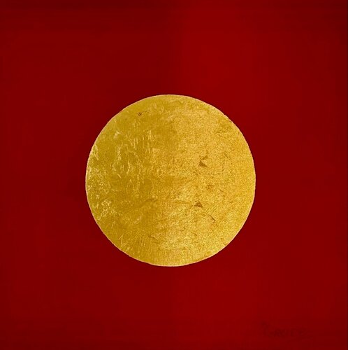 „Goldene Mitte Rot“ by Tatjana Grace, Painting for Sale on Select