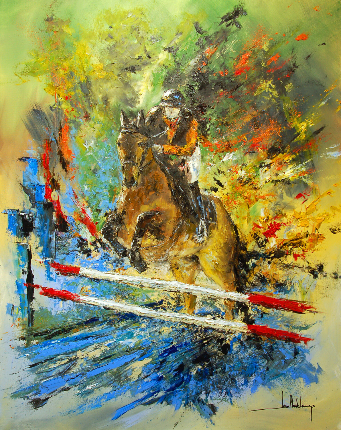 CSO 2024  -  Concours de saut d'obstacles Jean-Claude Lannes Original painting for sale