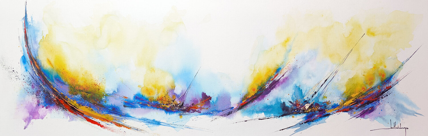 VAGUES DE FEU Jean-Claude Lannes Original painting for sale