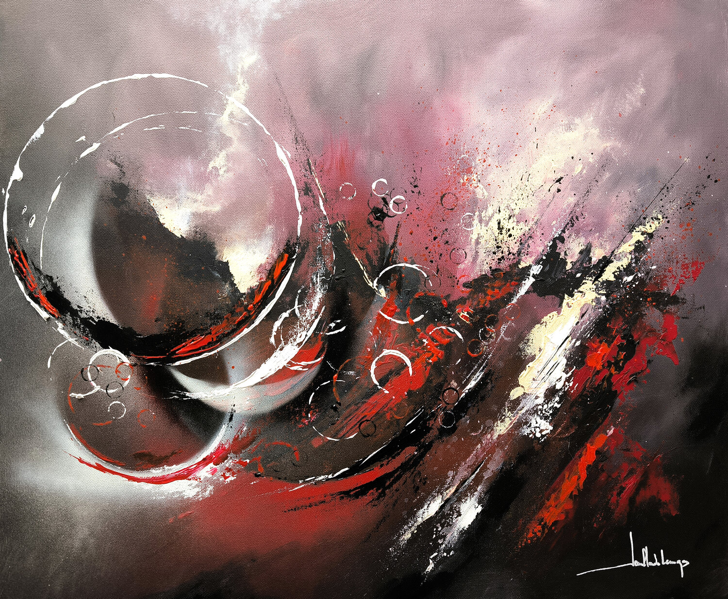 TUMULTE INTERIEUR Jean-Claude Lannes Original painting for sale