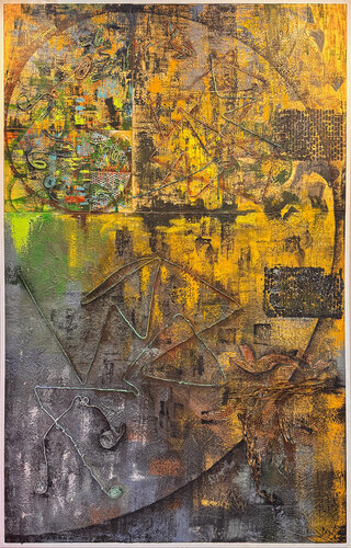 Parakriti (Dialogue of endurance and survival of Nature with Industrial Progress) by Dipayan Ghosh, Painting for Sale on Select