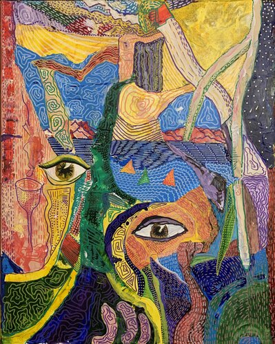 Lumina’s two-eyed dreamscape by Fatima Erkenova, Painting for Sale on Select