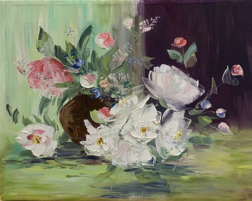 Peonies by Fatima Erkenova, Painting for Sale on Select