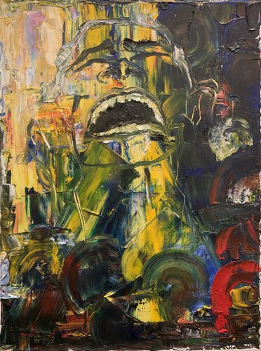The cry of the chaotic mountain – an expressionist masterpiece by Fatima Erkenova, Painting for Sale on Select