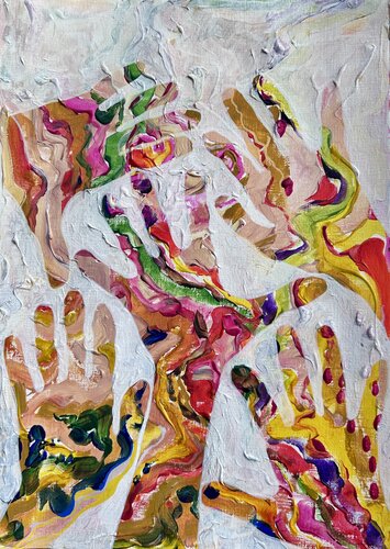 Between touch and rejection by Fatima Erkenova, Painting for Sale on Select