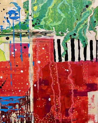 Bubbles of passion: between meaning and danger by Fatima Erkenova, Painting for Sale on Select