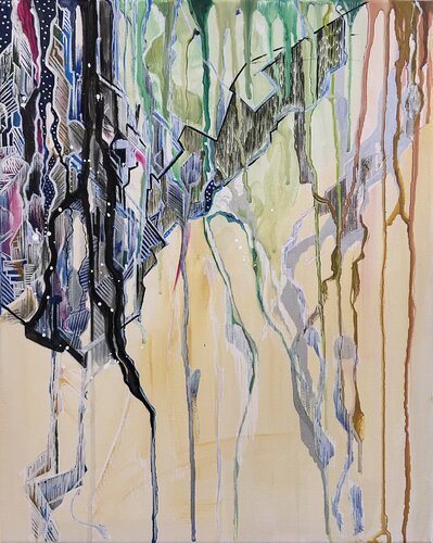 Architecture of fluidity by Fatima Erkenova, Painting for Sale on Select
