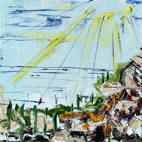 Southern сity by Fatima Erkenova, Painting for Sale on Select