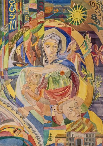 Genesis of neo-antiquity by Fatima Erkenova, Painting for Sale on Select