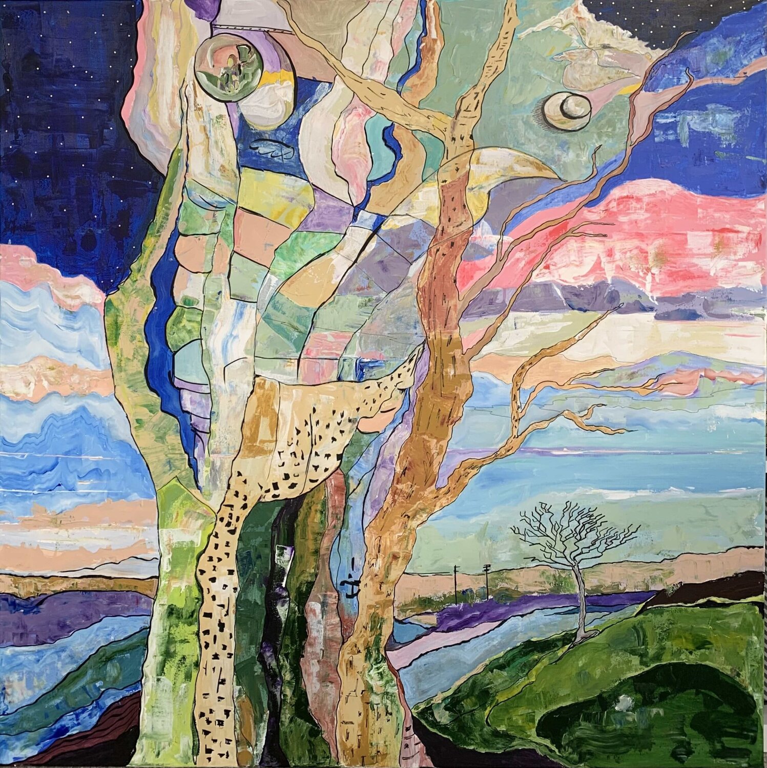 Surreal tree of dreams Fatima Erkenova Original painting for sale
