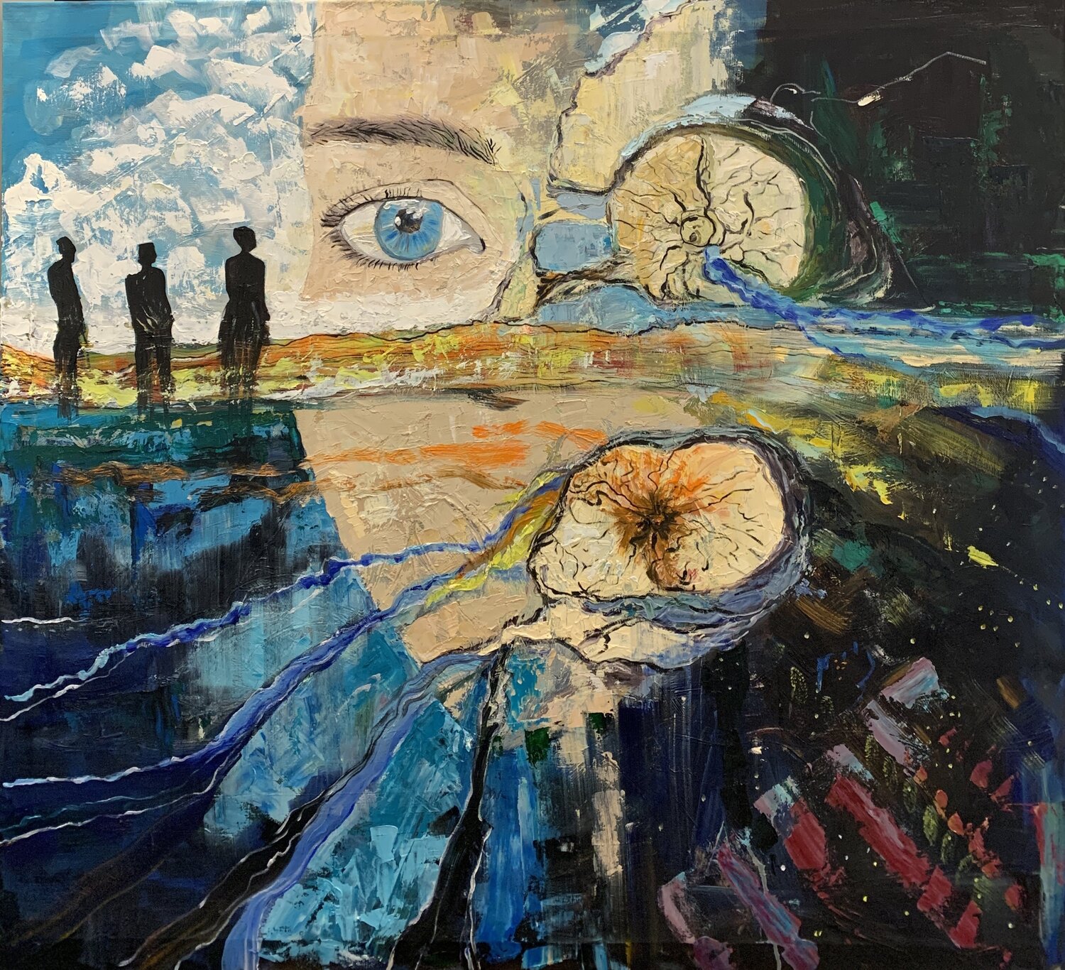 Cosmic consciousness watches its creations through your eyes Fatima Erkenova Original painting for sale