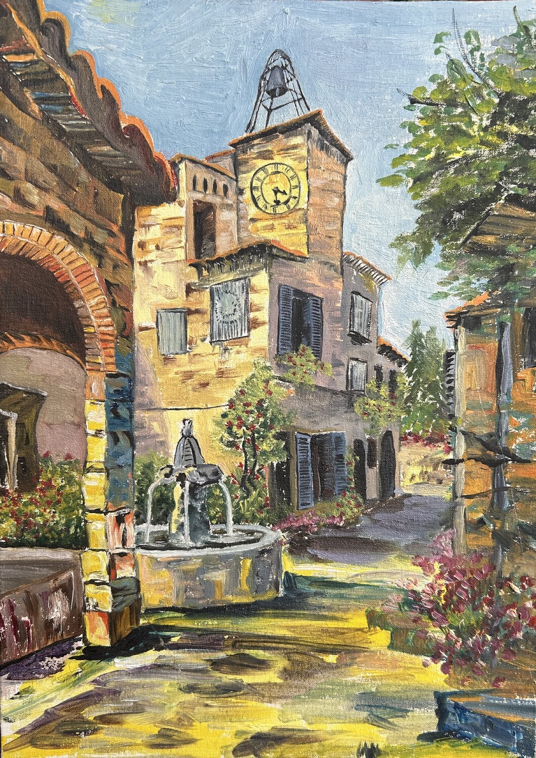 Fountain of time Fatima Erkenova Original painting for sale