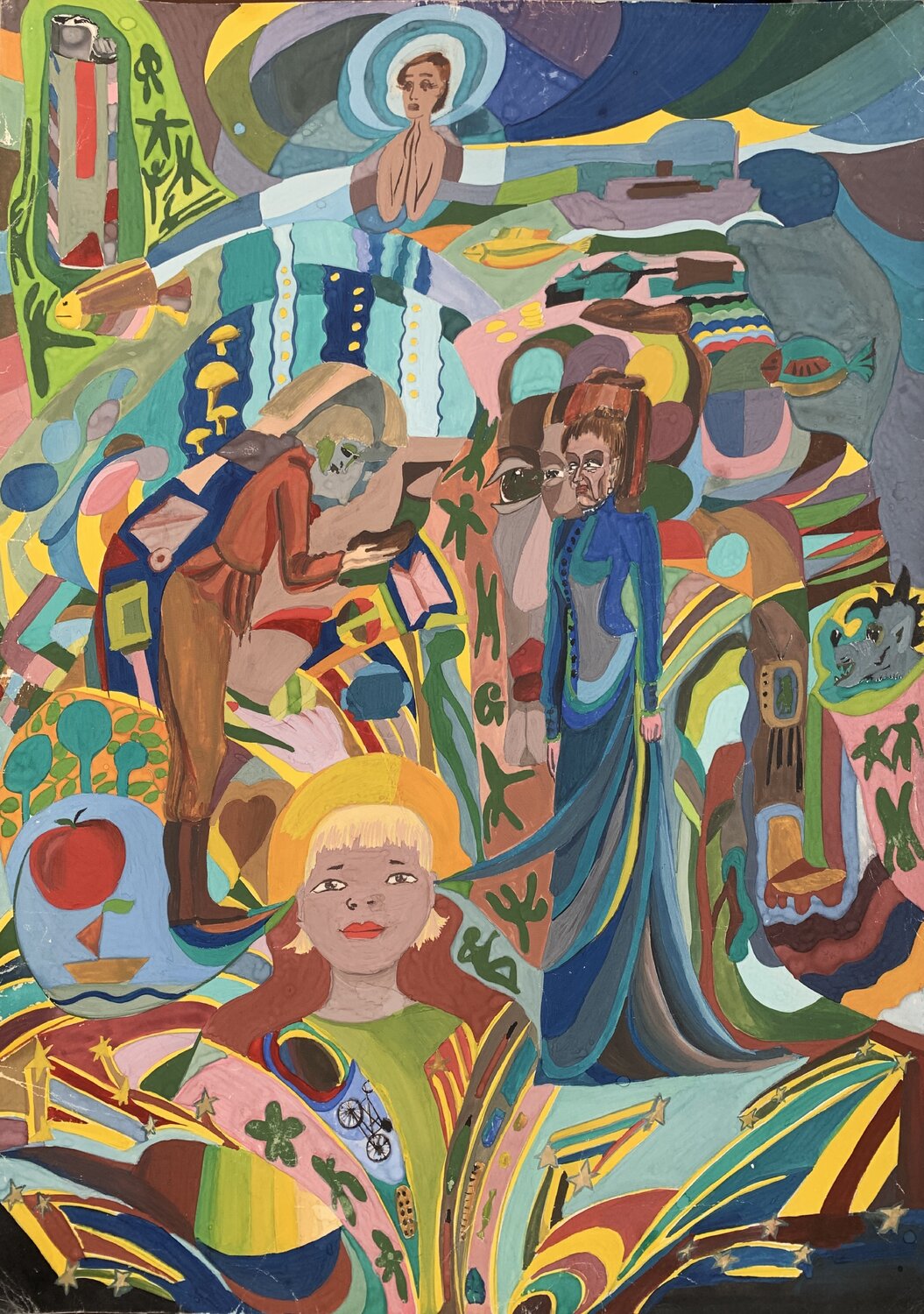 Family conflict and harmony Fatima Erkenova Original painting for sale