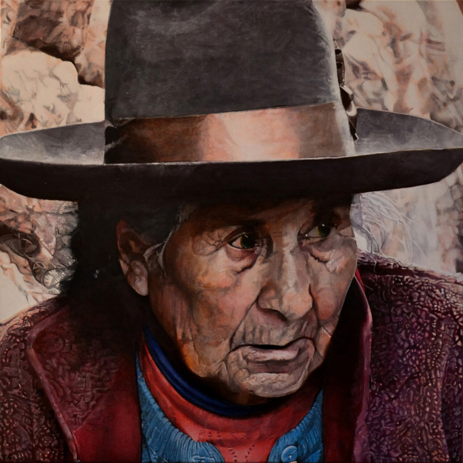 Pacha abuela François Chevalier Original painting for sale