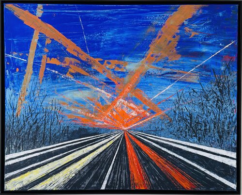 Fahren, fahren, fahren auf der Autobahn by Rainer Pawlaczyk, Painting for Sale on Select