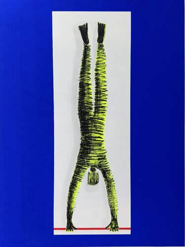 Am seidenen Faden, Gegenwind, Kopfüber by Rainer Pawlaczyk, Painting for Sale on Select