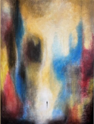 Großer Raum. Kleiner Mensch by Rainer Pawlaczyk, Painting for Sale on Select