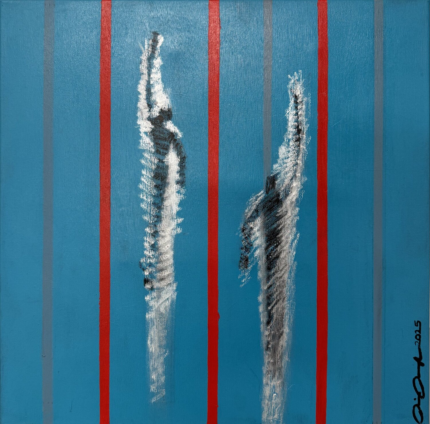Wellenbrecher- Vorstudie Rainer Pawlaczyk Original painting for sale